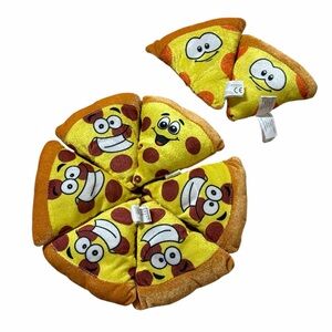 Kellytoy Pepperoni Pizza Slice Plush Bundle Smiling Stuffed Animal Toy Set of 8